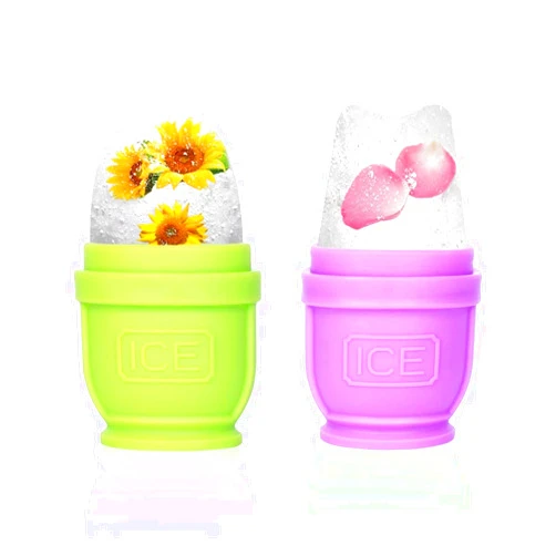 BFASU 2 packs ice roller for face and body parts. Massage, facial beauty ice roller skin care tools(green+purple)