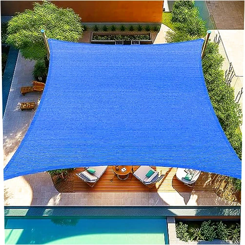 Shade&Beyond 6'x8' Sun Shade Sail Canopy Rectangle, UV Block Breathable Curved Shade Sail Blue for Backyard Garden Deck Outdoor (We Make Custom Size)