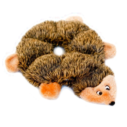 ZippyPaws - Loopy - No Stuffing Squeaky Plush Dog Toy - for Small and Medium Dogs - Hedgehog