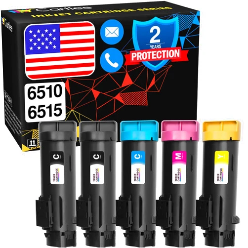 Cartlee Compatible Toner Cartridges Replacement for Xerox Phaser 6510 6510/dni 6510/dn 6510/n Workcentre 6515 6515/dni 6515/dn 6515/n High Yield Laser Printer Ink 2 Black, 1 Cyan, 1 Magenta, 1 Yellow