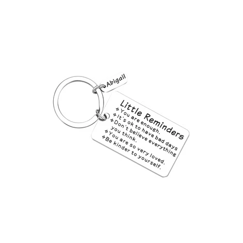 JoycuFF Personalized Name Keychain Gifts for Women, Little Reminders Stainless Steel Keychain Women Gift Ideas