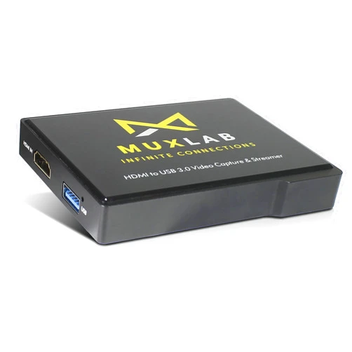 MuxLab Video Capture & Streaming Device | USB 3.0 HDMI Loop Out | HDMI Capture Card 1080p/60 | Windows 7 8 10 | Linux | YouTube | OBS | Twitch | PS3 | PS4 | Xbox| Stream and Record for Gaming