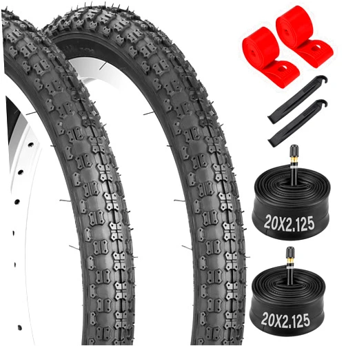 Dioty 20x1.95/2.125 Road Bike Tire Set, 20 Inch 53-406/57-406 Folding Replacement Cruiser Bicycle Tire and Tube Combo with Levers, Puncture-Resistant 20