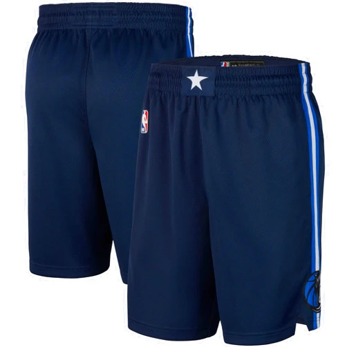 Outerstuff Dallas Mavericks NBA Kids Youth 8-20 City Edition Navy On-Court Swingman Performance Shorts