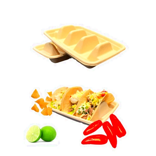 LinPo Disposable Taco Holder- 25 pack Biodegradable Taco Plate- Taco Tray, Taco Party Supplies, Taco Tuesday.