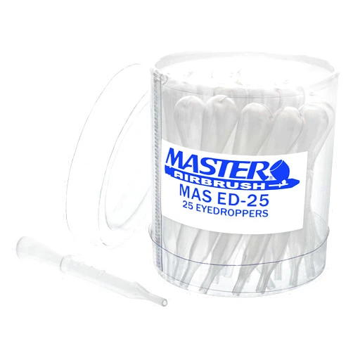 Master Airbrush® Brand 25 Pipette Eyedroppers for Liquid Transfer and Airbrush Paint