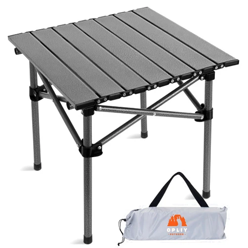 Opliy Folding Camping Table,Portable Table for 1-2 Persons -Collapsible Table Lightweight with Carry Bag for Camping, Hiking, Picnics, BBQs, Beach Trips & Tailgating(16.5 inch).