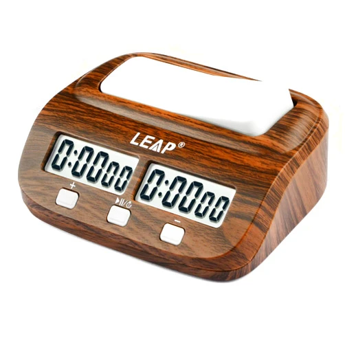 LEAP Chess Clock Digital Chess Timer Professional for Board Games Timer with Alarm Function (Official Store) Wood Appearance