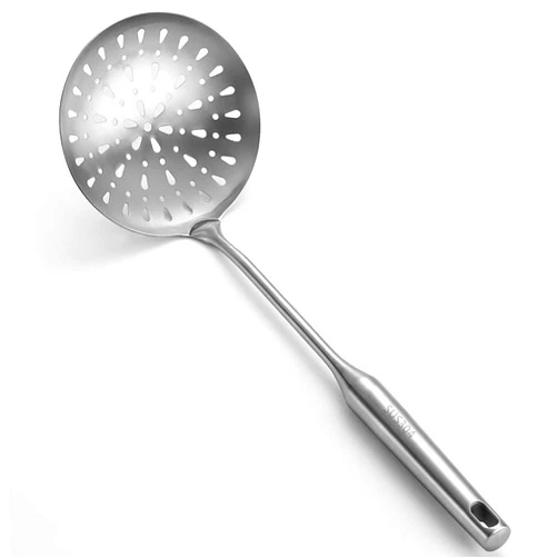 TangFuRen Skimmer Slotted Spoon Stainless Steel with Long handle Colander for Kitchen & dining Hot Pot Frying Strainer Ladle Ergonomic design Thickened Heavy duty