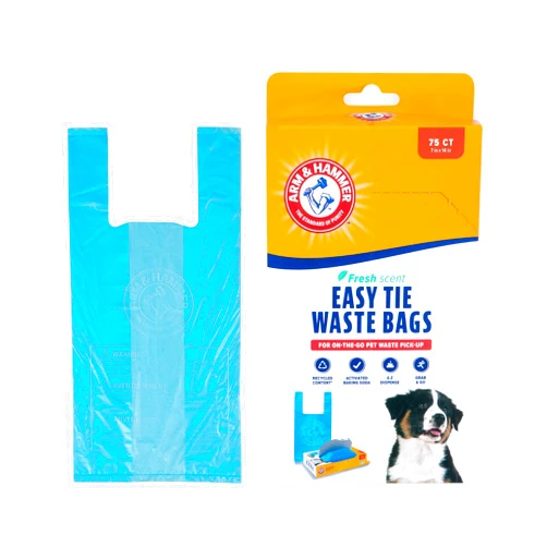 ARM & HAMMER 71041 Easy-Tie Waste Bags, Blue, 75 Count - Pack of 1