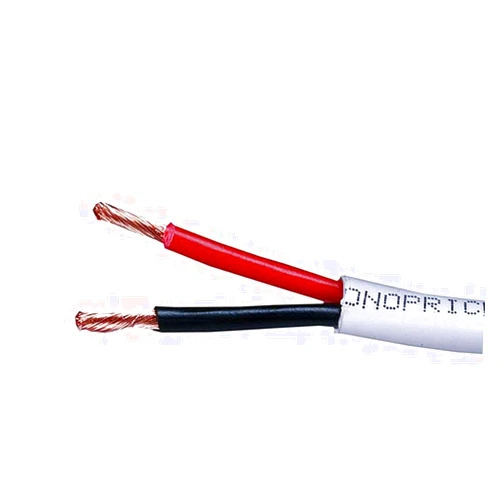 Monoprice - 102819 Access Series 14 Gauge AWG CL2 Rated 2 Conductor Speaker Wire/ Cable - 50ft Fire Safety In Wall Rated, Jacketed In White PVC material 99.9% Oxygen-Free Pure Bare Copper