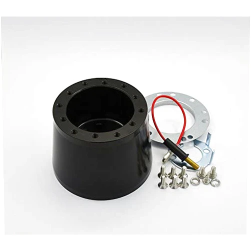 Flashpower 6 bolt Steering Wheel Hub Adapter Boss Kit Black Compatible with GM Chevrolet GMC 60-69
