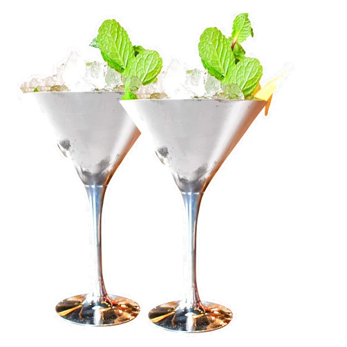 Blue Chilli Design Exclusive silver-plated Martini bowls, Set of 2 in Gift Box, Made in Germany