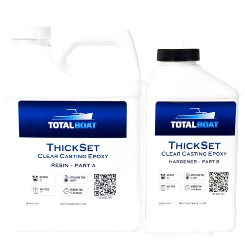 TotalBoat ThickSet Deep Pour Epoxy Resin Kit (1.3 Quart) - Crystal Clear Thick Pour Resin for Art, Casting, Epoxy River Tables, Live Edge Slabs, Molds, Wood