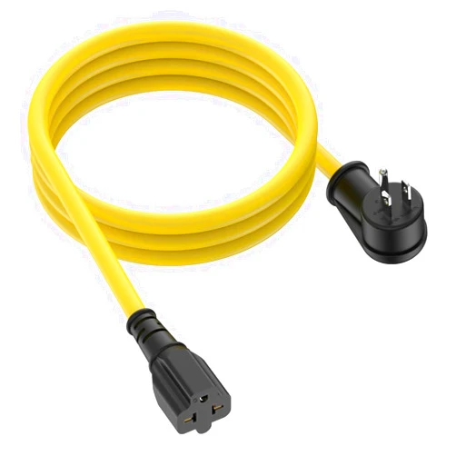 ADCAUDX 6FT Heavy Duty 15Amp Right-Angle Extention Cable, 12AWG 90-Degree 15 Amp Household Plug to 20 Amp T Blade Adapter cord, Nema 5-15P to 5-20R,5-15P to 6-15R/20R, 125V 15A to 20A AC Power Cable Extension