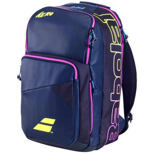 Babolat Pure Aero Rafa Tennis Backpack (Dark Navy/Yellow/Pink)