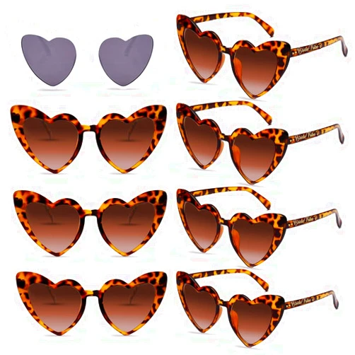 SUNOVELTIES 8 Pack Heart Sunglasses Bachelorette Party, Bridal Shower Favors Wedding Supplies Bride Tribe/Bridesmaid Glasses