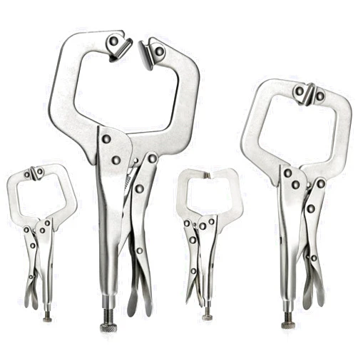 Haokixin 4Pcs C Clamp Locking, 2Pcs 6 inch, 9 inch, 11 inch Heavy Duty Welding Clamps Pliers Set Vise Grip Clamps with Swivel Pad for Electrician Maintenance, Wood Working, Welding Craftsmen Home Workshop Farm
