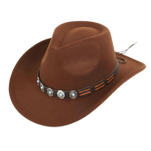 Voenkca Western Cowboy Hat for Men and Women – Classic Western Style with Adjustable Fit, Vintage Leather Trim