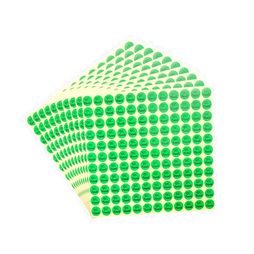 MECCANIXITY QC Passed Stickers Round Shape Adhesive Labels 13 x 13mm for Quality Control Inventory Warehouse Stock Pack of 10,Green