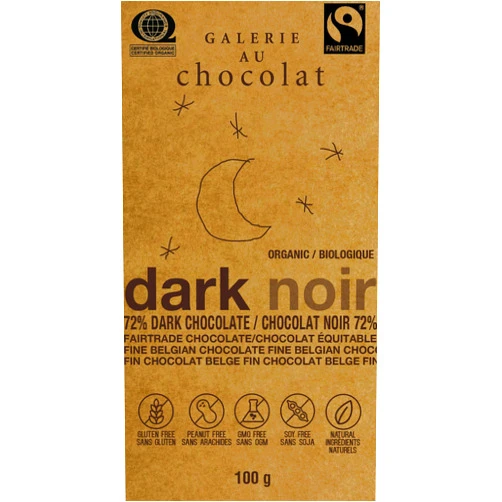 Fiico Jelina's 72% Dark Chocolate Bar, 3.35 Ounce (Pack of 8)