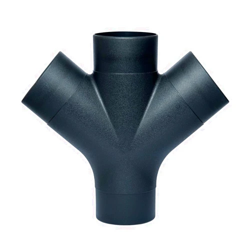 POWERTEC 70275 3-Way Dust Collection Fitting w/Y Shaped Design for 4 in Hose & Cuff