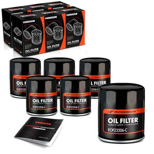 A-Premium 6-PC 10K Miles Protection Spin On Oil Filter Compatible with Chevrolet & GMC & Jeep & Buick & Cadillac & Saab & Checker & Isuzu & Oldsmobile & Pontiac & AMC & Hummer & Shelby & Workhorse