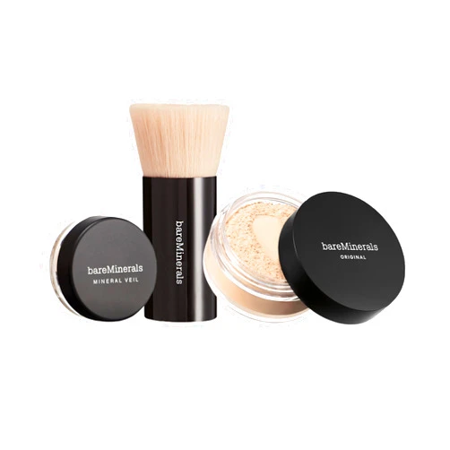 bareMinerals Original Get Started Kit, 3-Piece Makeup Set Includes Full-Sized Original Loose Mineral Foundation SPF 15, Travel-Sized Beautiful Finish Brush & Original Mineral Veil Setting Powder