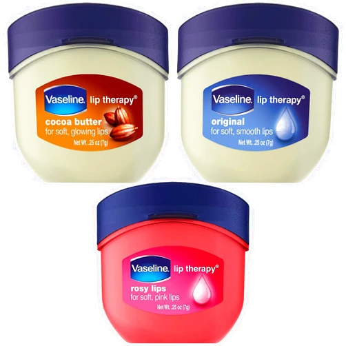 Vaseline Lip Therapy Variety 3-Pack – Original, Rosy Lips, Cocoa Butter Mini Lip Balms for Soft, Deliciously Kissable Lips, 0.25 Oz Ea