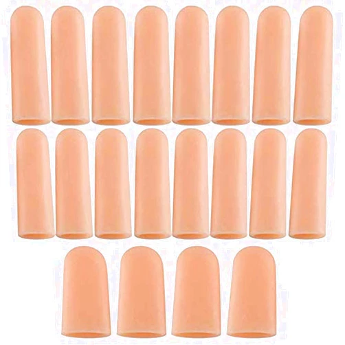 ANCIRS Gel Finger Support Protector Gloves, Gel Finger Cots/Covers - Different Sizes Silicone Fingertips for Hands Cracking, Eczema Skin (20pcs)