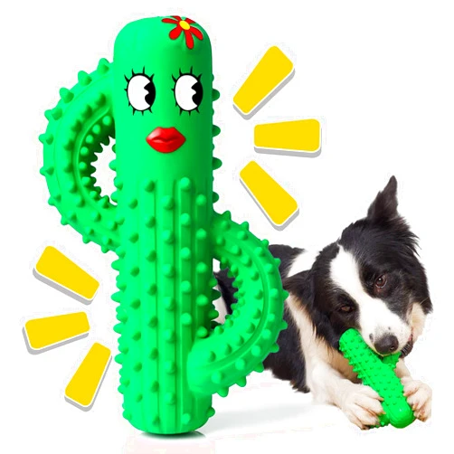 Rmolitty Dog Toys, Squeaky Dog Toys for Aggressive Chewers, Tough Rubber Dental Chew Dog Toys for Large Medium Small Breed (Green)