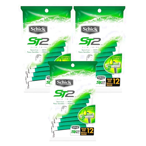 Schick ST2 for Men Sensitive Skin Disposable Razor - 12 ct - 3 pk