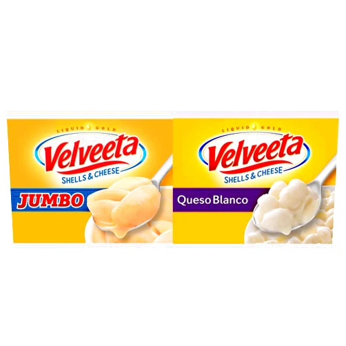 Velveeta Shells & Cheese Jumbo Original and Queso Blanco Shell Pasta & Cheese Sauce Bundle