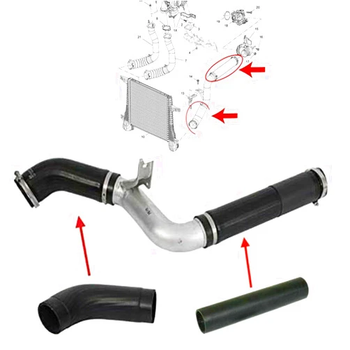 MKAREPART Turbo Intercooler Hose Pipe Compatible with Vauxhall/Opel Antara Chevrolet Captiva 2011-On 95383819 (Set)