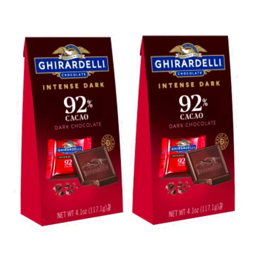 Ghirardelli 92% Cacao Dark Chocolate Intense Dark Medium Bag, 4.1 oz Pack of Two