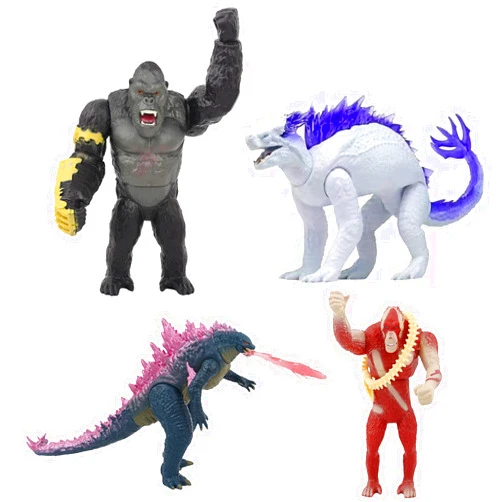 Sanmeuty Godzill - Kng Kong Monster Battle Action Figures 6-Packs Collectible Toys,Highly Detailed and Articulated, Gifts for Fans and Collectors