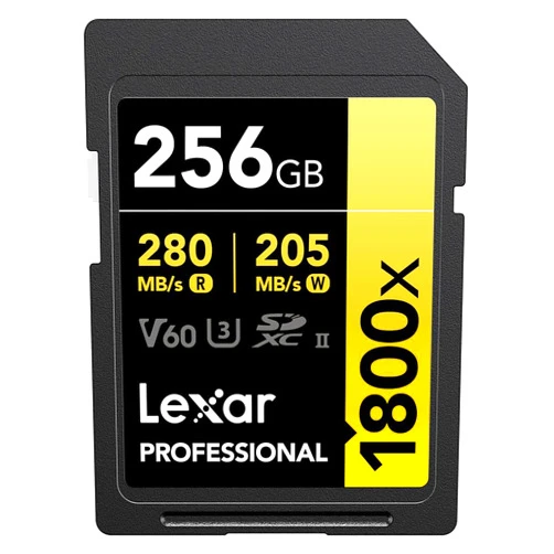 Lexar Gold Series Professional 1800x 256GB UHS-II U3 SDXC Memory Card
