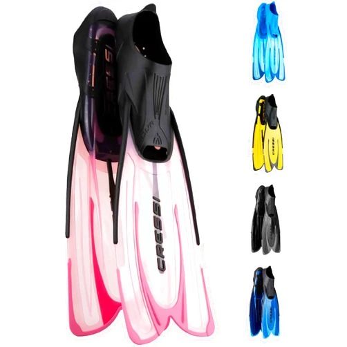 Cressi Adult Snorkeling Fins with Self-Adjustable Comfortable Full Foot Pocket | Perfect for Traveling | Agua: made in Italy
