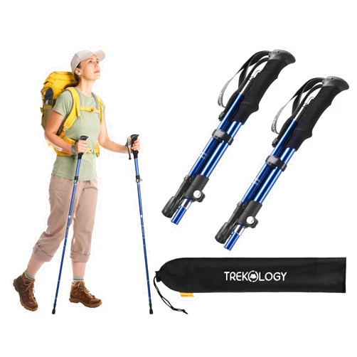 TREKOLOGY Trekking Poles for Hiking Poles Collapsible Lightweight Hiking Sticks Hiking Poles for Men Walking Sticks for Hiking Sticks for Women Walking Poles Hiking Poles for Women TREKZ SE 2PC