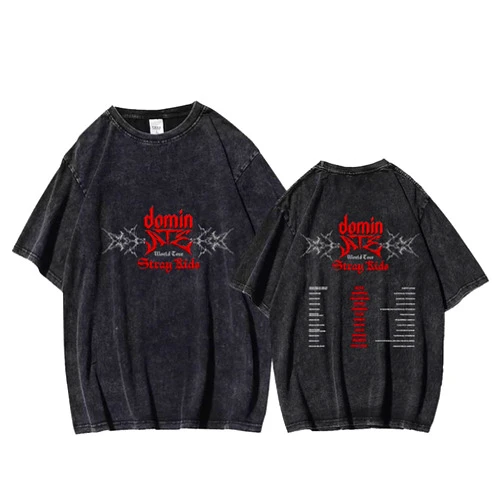 Thyoeun Kpop SKZ Domin ATE World Tour Shirt Bangchan LeeKnow Hyunjin Felix Concerts T-Shirt Unisex Vintage Tee Shirts