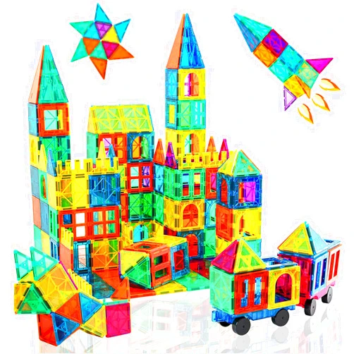 NEOFORMERS Magnetic Tiles, 96 Pcs Magnetic 3D Building Blocks Educational Magnetic Tiles Puzzle Magnets Toys for Girls Boys Toddler Ages 3+ (NF-96 Set) (NF-96)