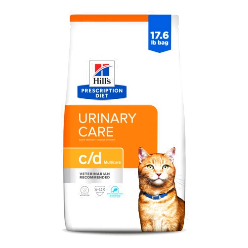 Hill's Prescription Diet c/d Multicare Urinary Care Ocean Fish Flavor Dry Cat Food, Veterinary Diet, 17.6 lb. Bag