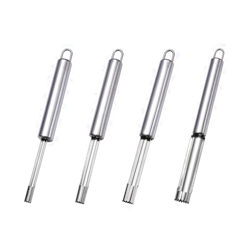 Ikasus 4 Pieces Corer and Pitter Multi-Function Fruit Corer and Pitter Remover Set Stainless Steel Pear Corer Pitter 4 Sizes for Home Kitchen, Pear, Cherry, Jujube and Red Date