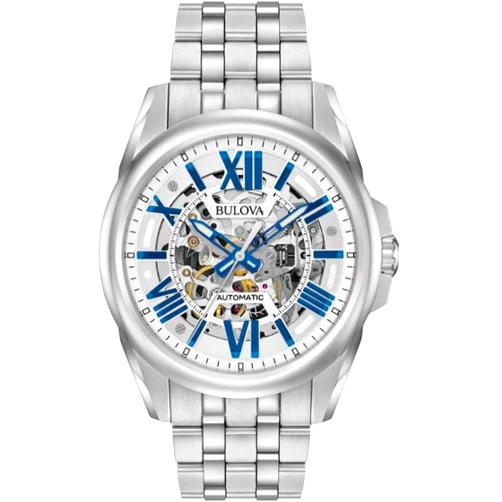 Bulova Men's Classic Sutton 3-Hand 21-Jewel Automatic Watch, 42 Hour Power Reserve, Skeleton Dial, Luminous Hands, 100M Water Resistant, 43mm