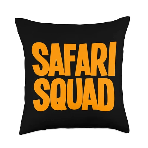 Best Safari Gifts Savanna Giraffe Zebra Squad Co. Cool Safari for Men Women Zoologist African Animal Print Zoo Throw Pillow, 18x18, Multicolor