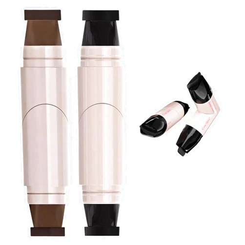 Pieukesy 2PCS Gel Eyeliner Pencil Set with Foldable Eyeliner Stamp, Waterproof & Smudge-Proof Winged Liner Tool, Easy Perfect Wing Makeup for Beginners & Pros