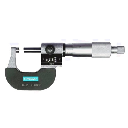 Fowler 52-224-009 Metric Digit Outside Micrometer, 0-25mm Measuring Range
