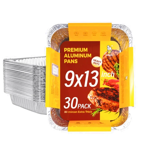 katbite Heavy Duty 9x13 Aluminum Pans (30-Pack) - Premium Disposable Deep Steam Table Foil Baking Pans for Cooking, Heating, Storing & Prepping Food