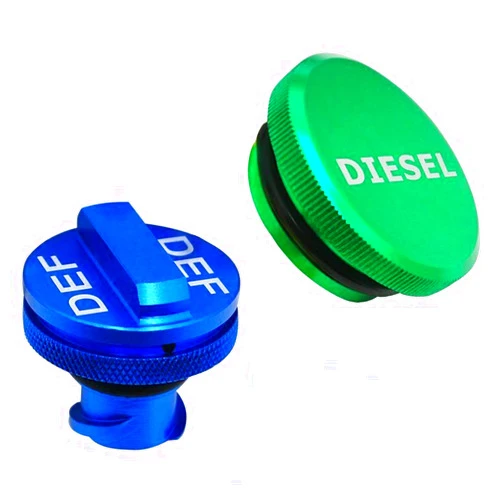 TRERS 2Pack Diesel Fuel Cap Compatible with Dodge Ram, Aluminum Factory Combo Pack - Magnetic Diesel Fuel Cap & DEF Cap for RAM 1500 2500 3500 Trucks (2013-2021)