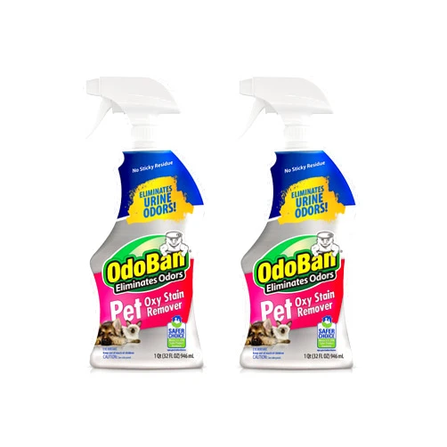 OdoBan Pet Solutions Oxy Stain Remover, Pet Stain Eliminator, 2-Pack, 32 Ounce Spray Each